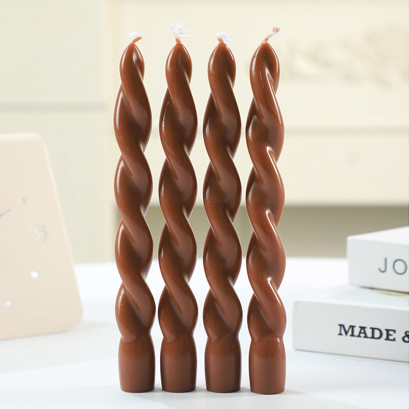Scented candle in spiral shape made from soy wax