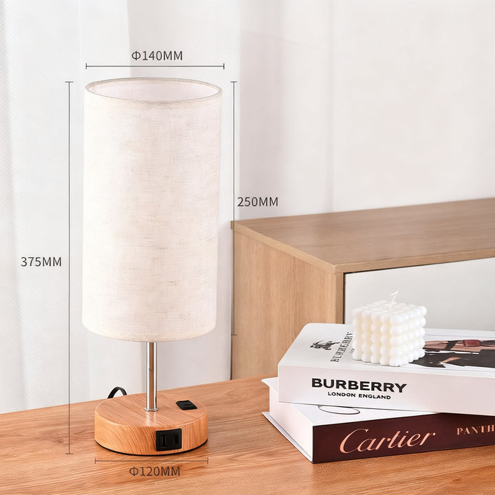 Table lamp USB, LED, dimmable, fabric