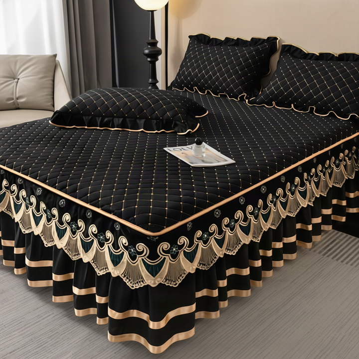Bed skirt with ruffles, cotton, 1.8 m bed