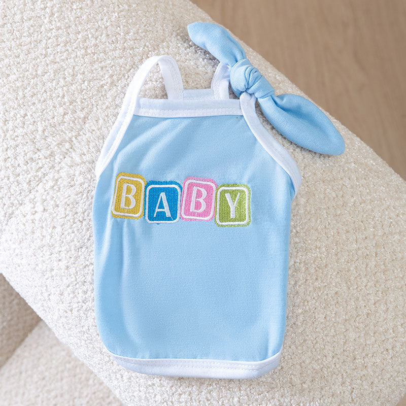 Dog harness dress with bow