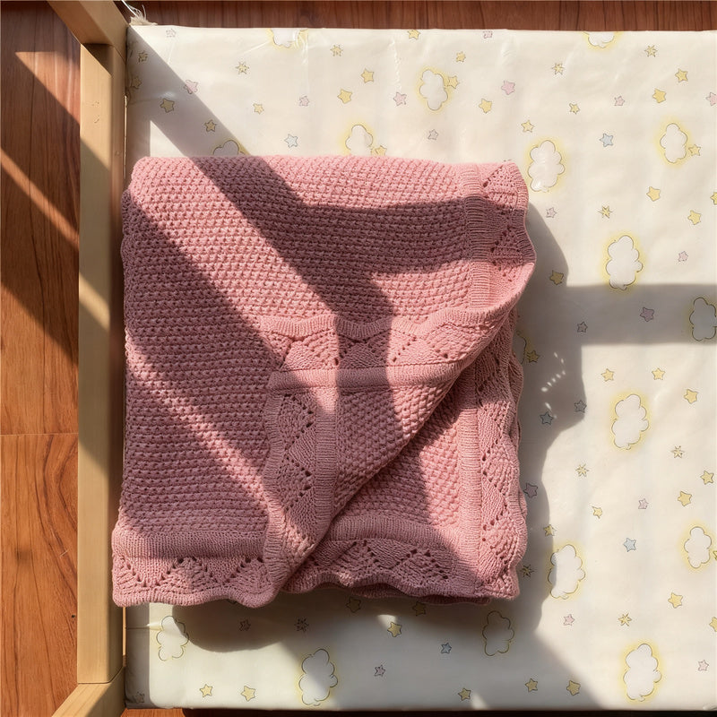 Cotton knitted blanket, 80×100 cm