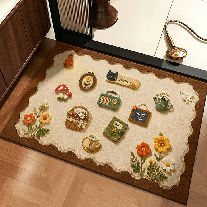 Diatomaceous earth bath mat, washable