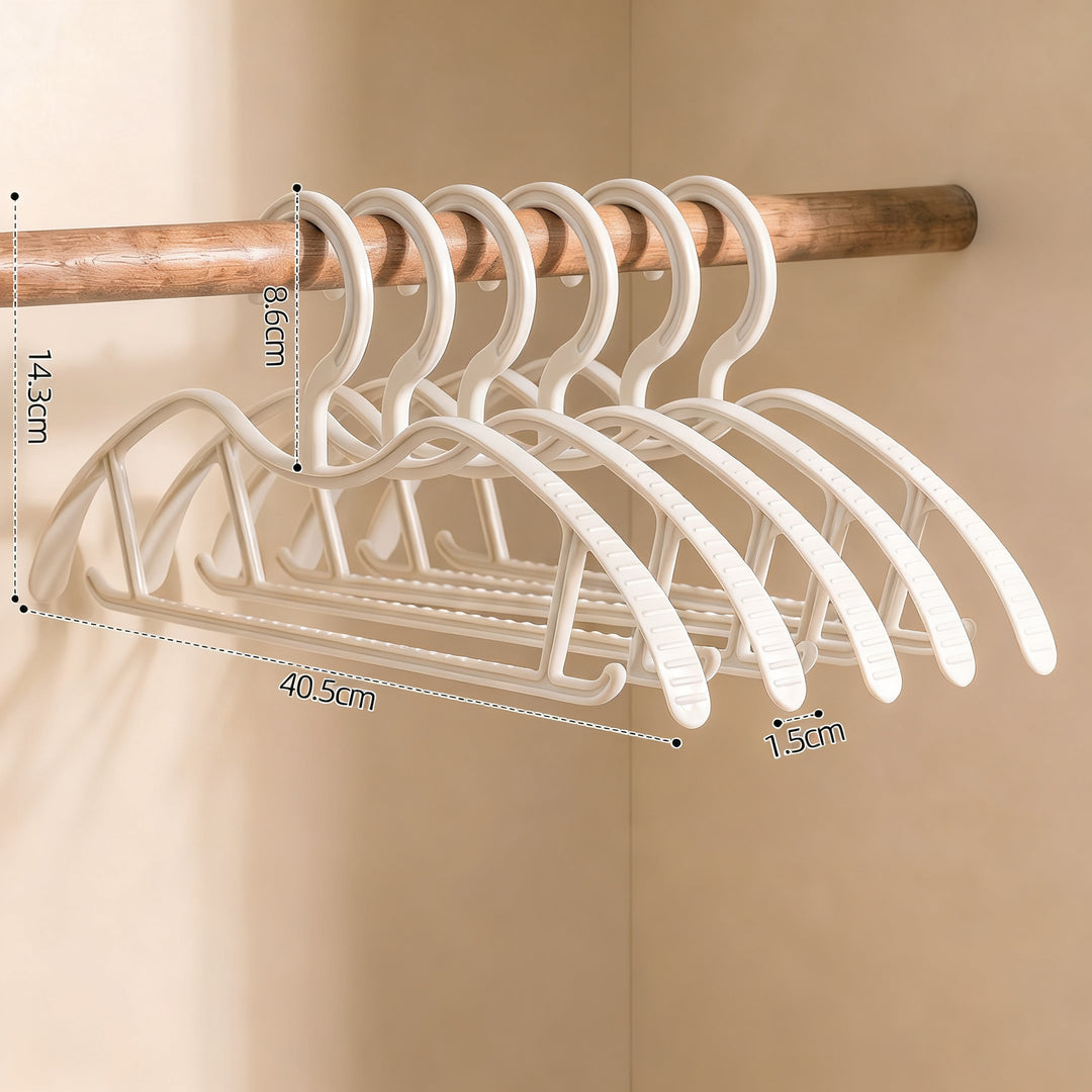 Plastic hanger with short neck, non-slip