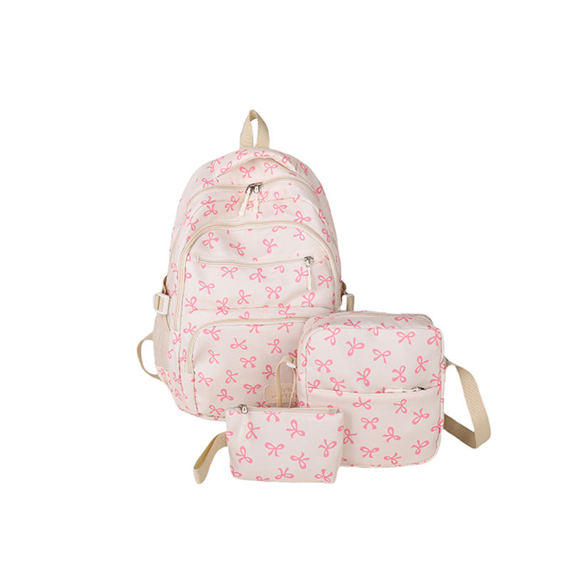 Three-piece backpack set made of nylon, large and versatile