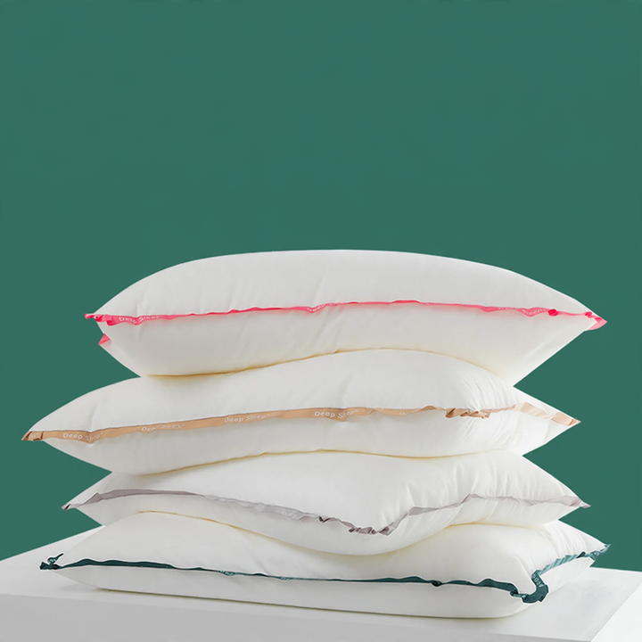 Flat neck support pillow with soybean fiber