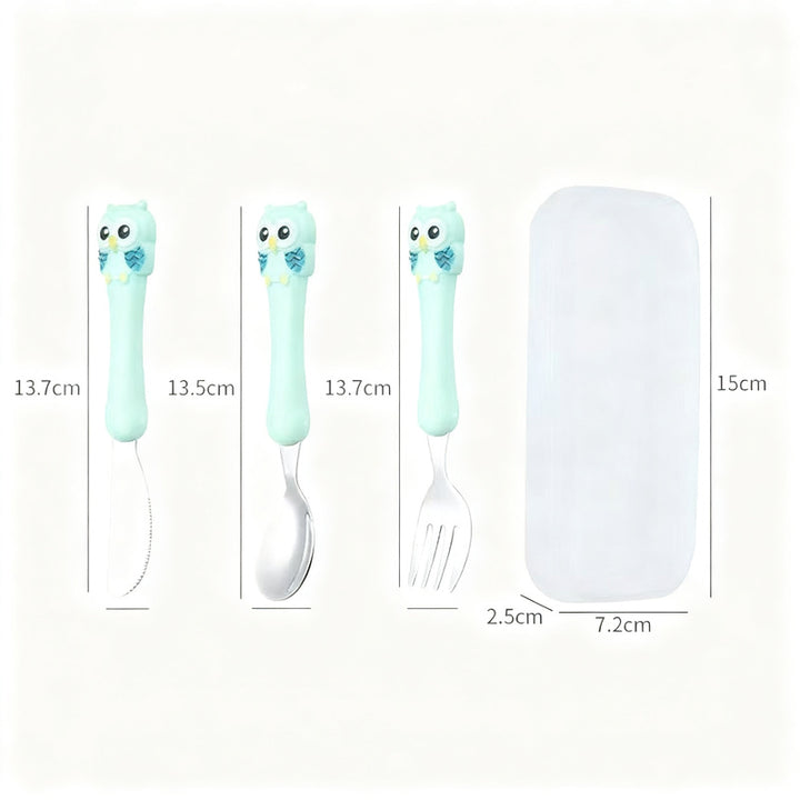 Children's tableware set made of stainless steel, portable