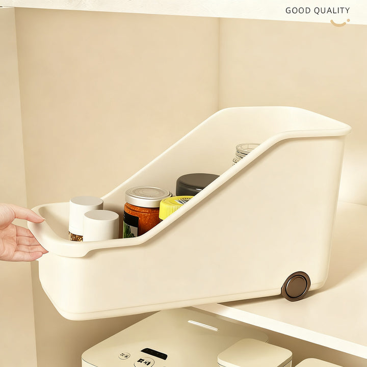 Plastic storage box with wheels, 18 L