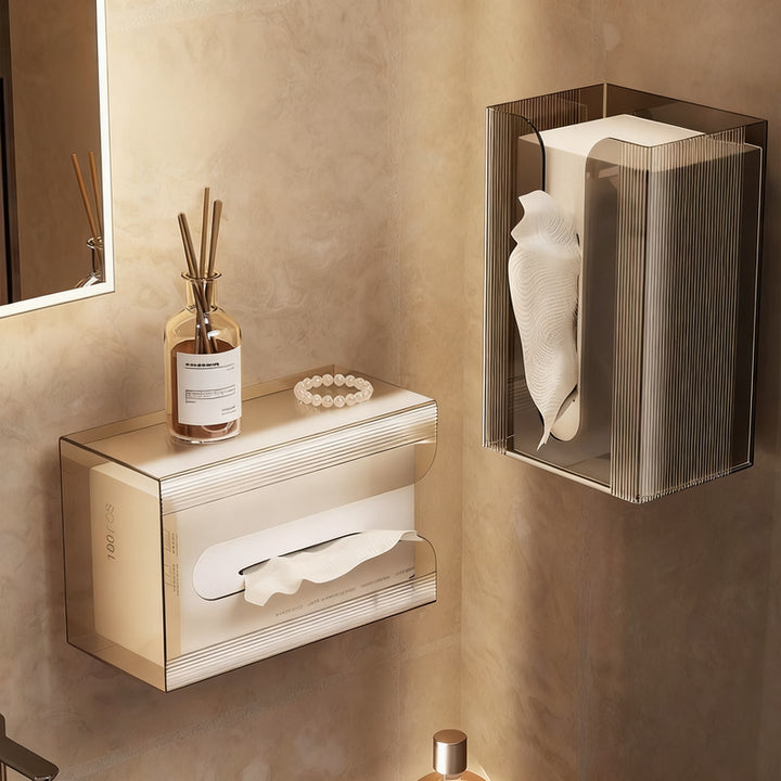 Wall-mounted tissue dispenser made of plastic