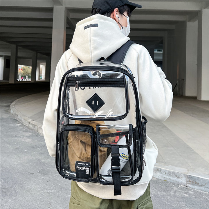 Transparent PVC backpack, waterproof