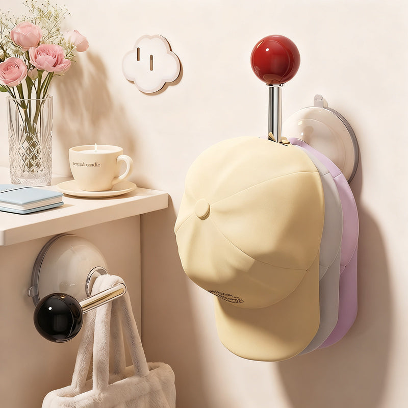 Suction cup hook for door and wall