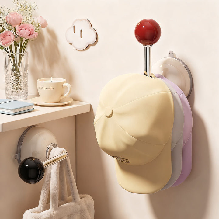 Suction cup hook for door and wall