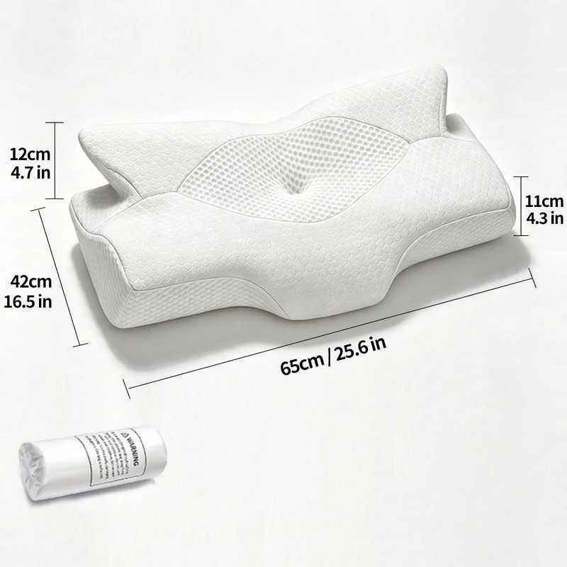 Memory foam neck support pillow, butterfly shape
