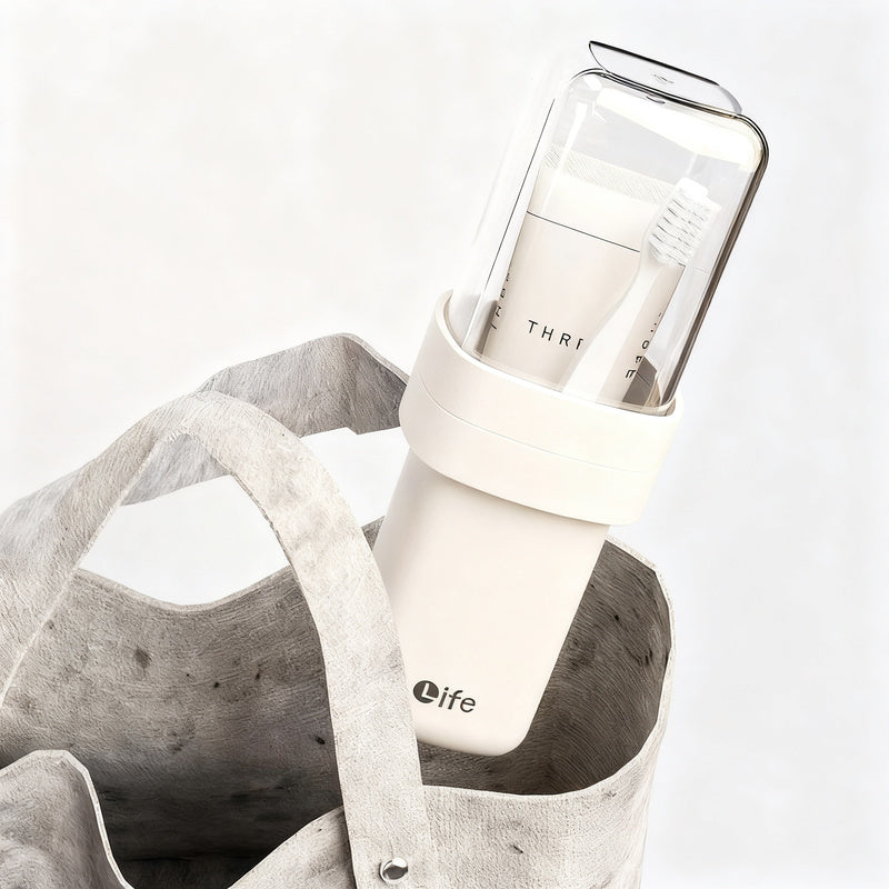 Portable dental care set with rinsing cup