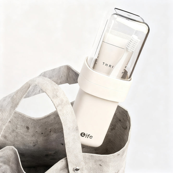 Portable dental care set with rinsing cup