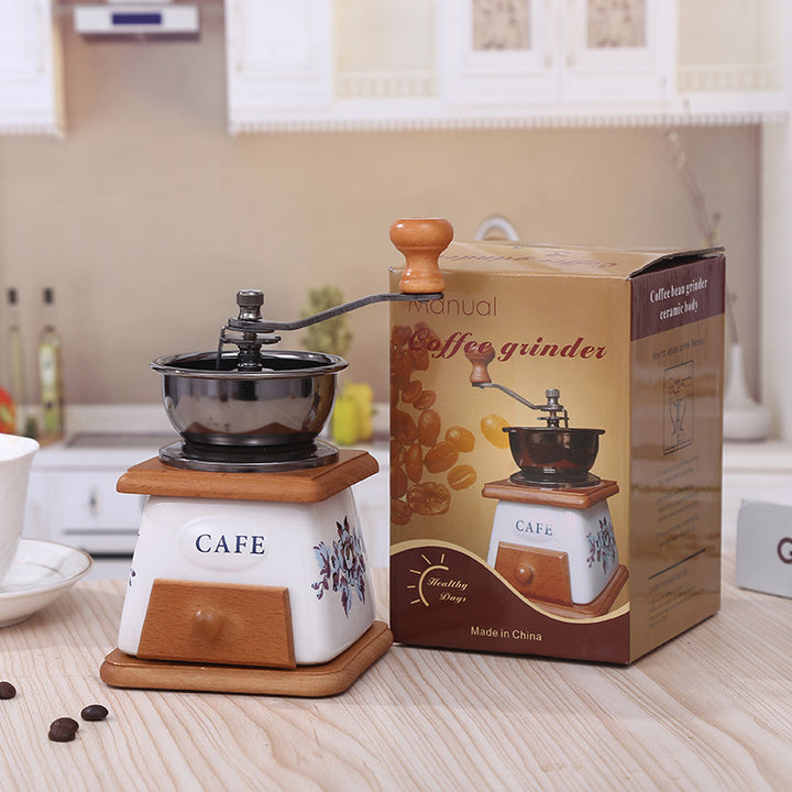 Hand crank coffee mill in retro style