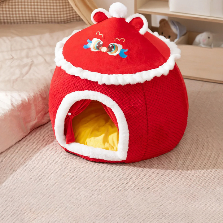 Half-open pet bed with festival design