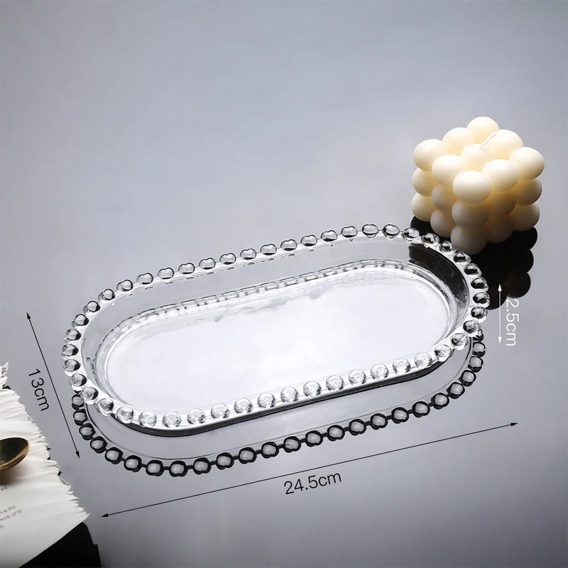 Glass tray for candle holders, modern