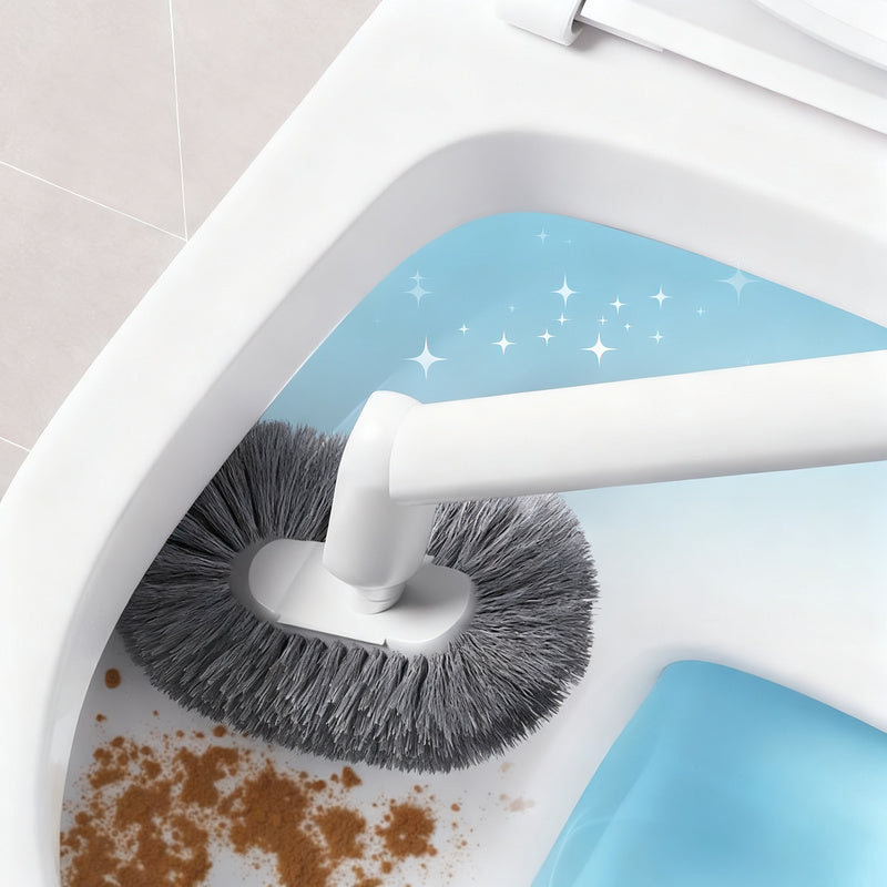 Toilet brush with long handle, wall mountable