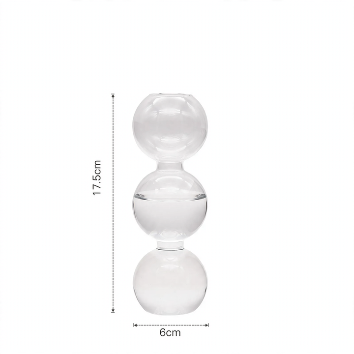 Spherical glass vase made of borosilicate
