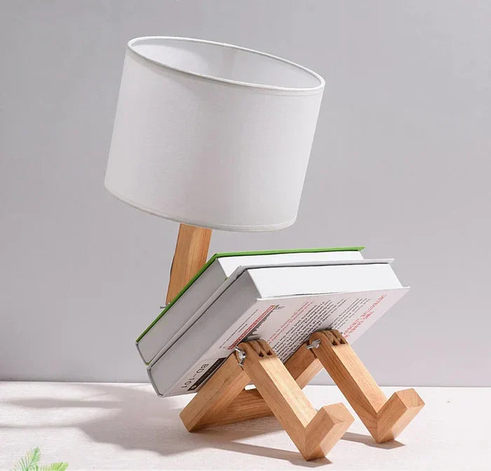 Wooden Table Lamp with Book Holder – Modern Design for Your Home | Kalsten
