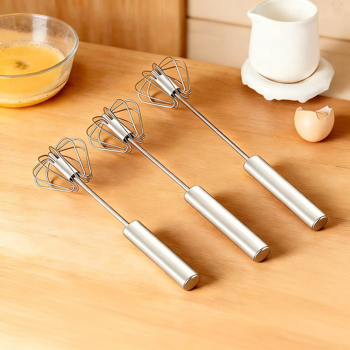 Half-automatic whisk made of stainless steel