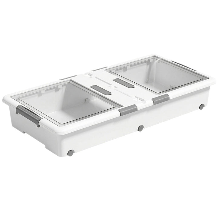 Plastic storage box, transparent, 100–150 L