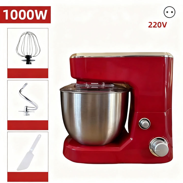 Kitchen machine 5 L, stainless steel, multiple plugs