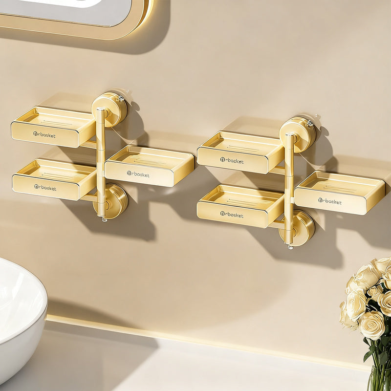 Rotatable soap dish with suction cup