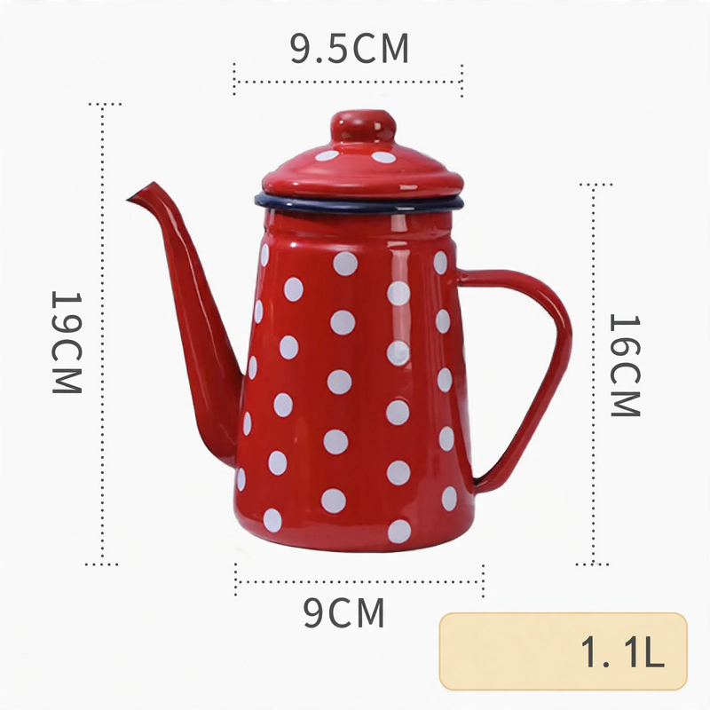 Enamelled hand brewing kettle 1.1 L