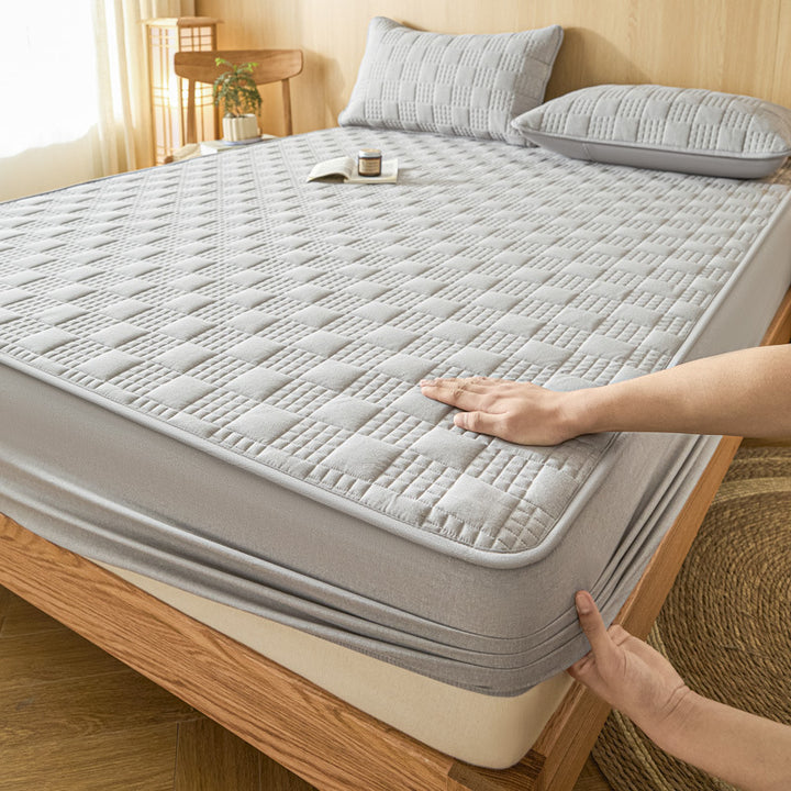 Waterproof cotton fitted sheet with padding
