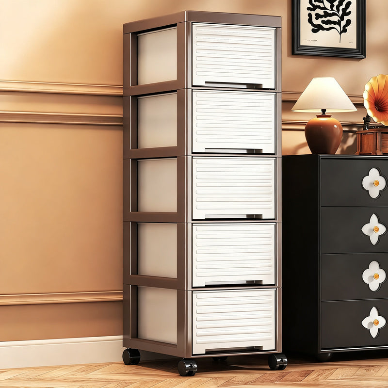 Plastic storage cabinet, multi-layer, with wheels