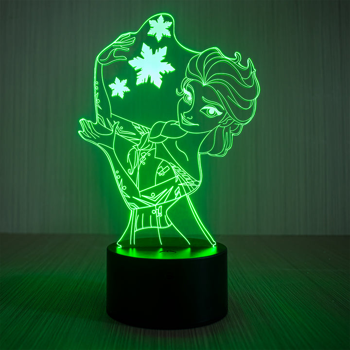 3D night light with acrylic shade, 7 colors LED