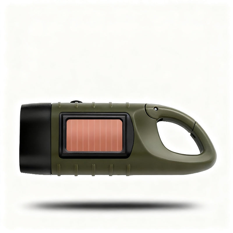 Solar hand crank flashlight with power bank