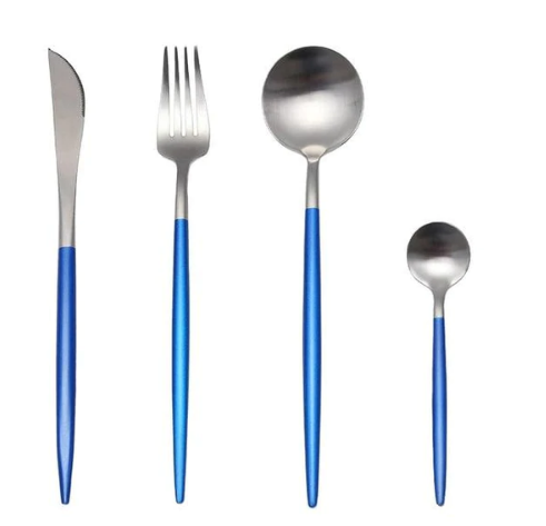 Luxury 24-Piece Gold-Silver Cutlery Set for Stylish Table Setting Noxord