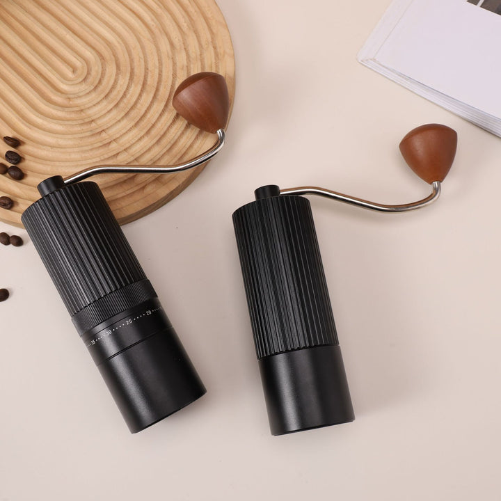 Hand coffee grinder with CNC grinding mechanism and brush