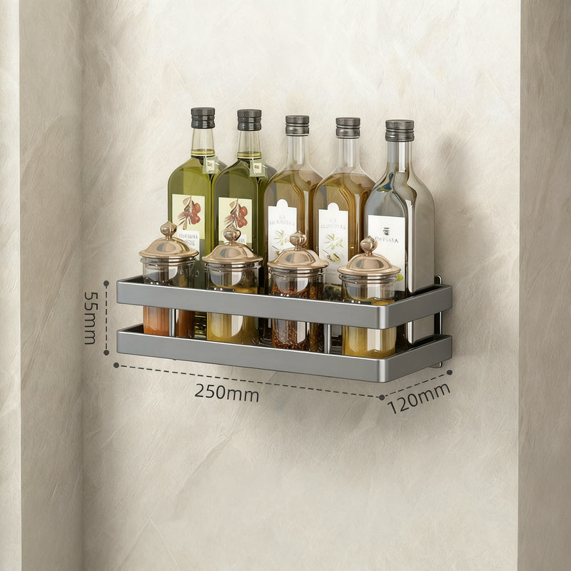 Wall-mounted kitchen shelf made of aluminum