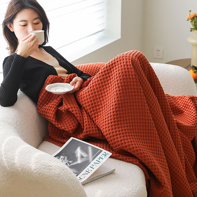 Cotton waffle piqué blanket, 100×150–200×230 cm