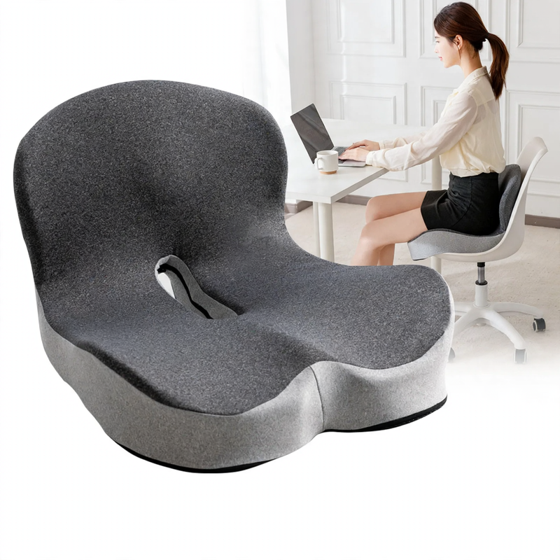 Seat cushion with backrest made of memory foam