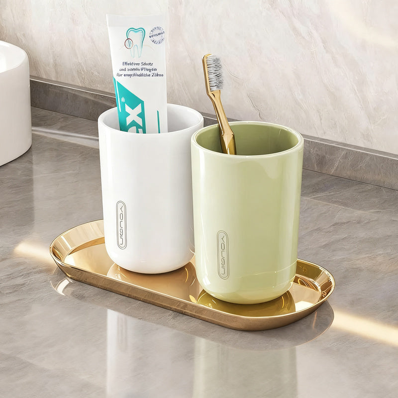 Portable toothbrush cup made of plastic
