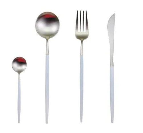 Luxury 24-Piece Gold-Silver Cutlery Set for Stylish Table Setting Noxord