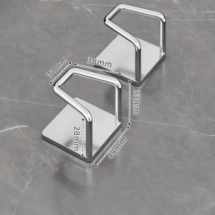 Stainless steel wall hooks without drilling, set of 6/8