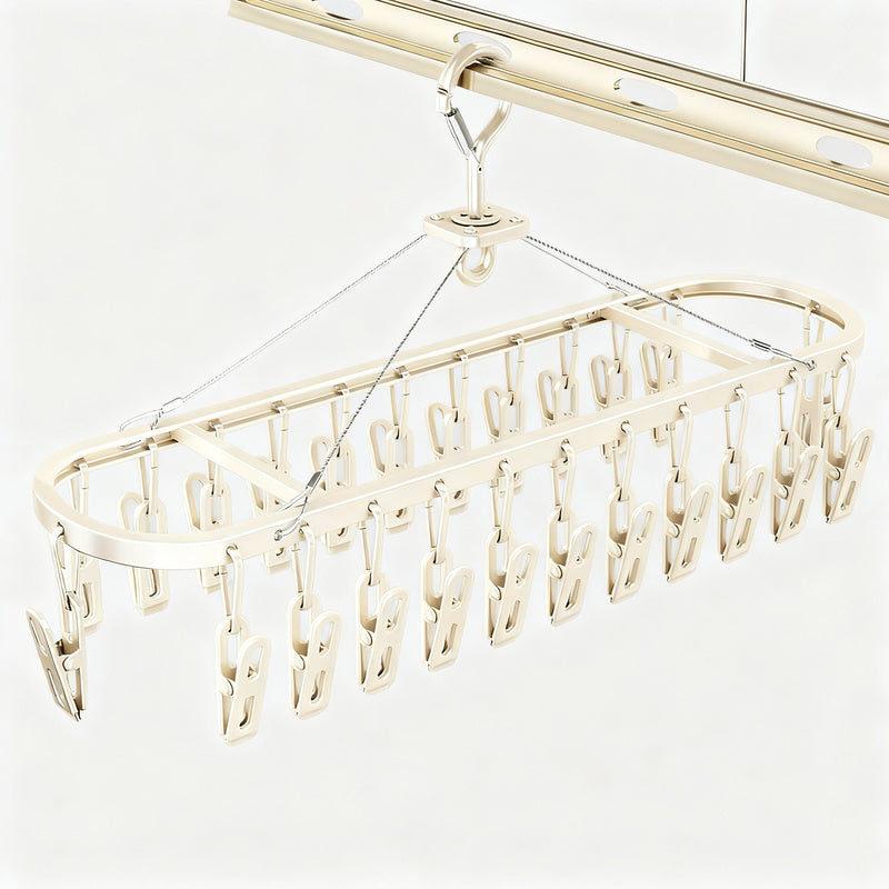 Aluminum drying rack with clips
