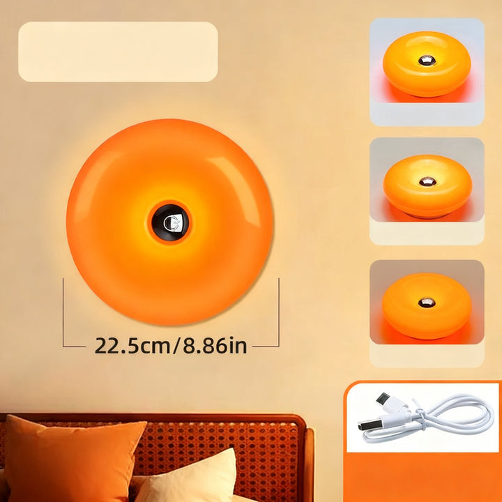 Donut table lamp with battery, three color temperatures