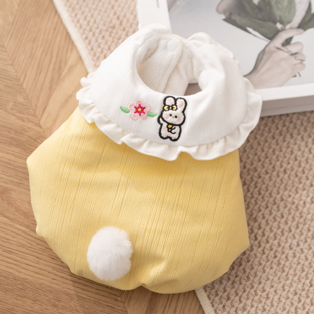 Warm dress for cats, peach skin and lambskin