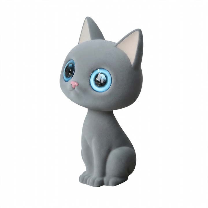 Modern decorative figure made of resin with velvet surface