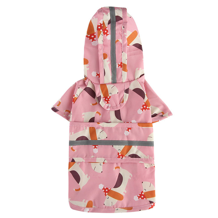 Dog rain jacket with reflectors, multiple designs