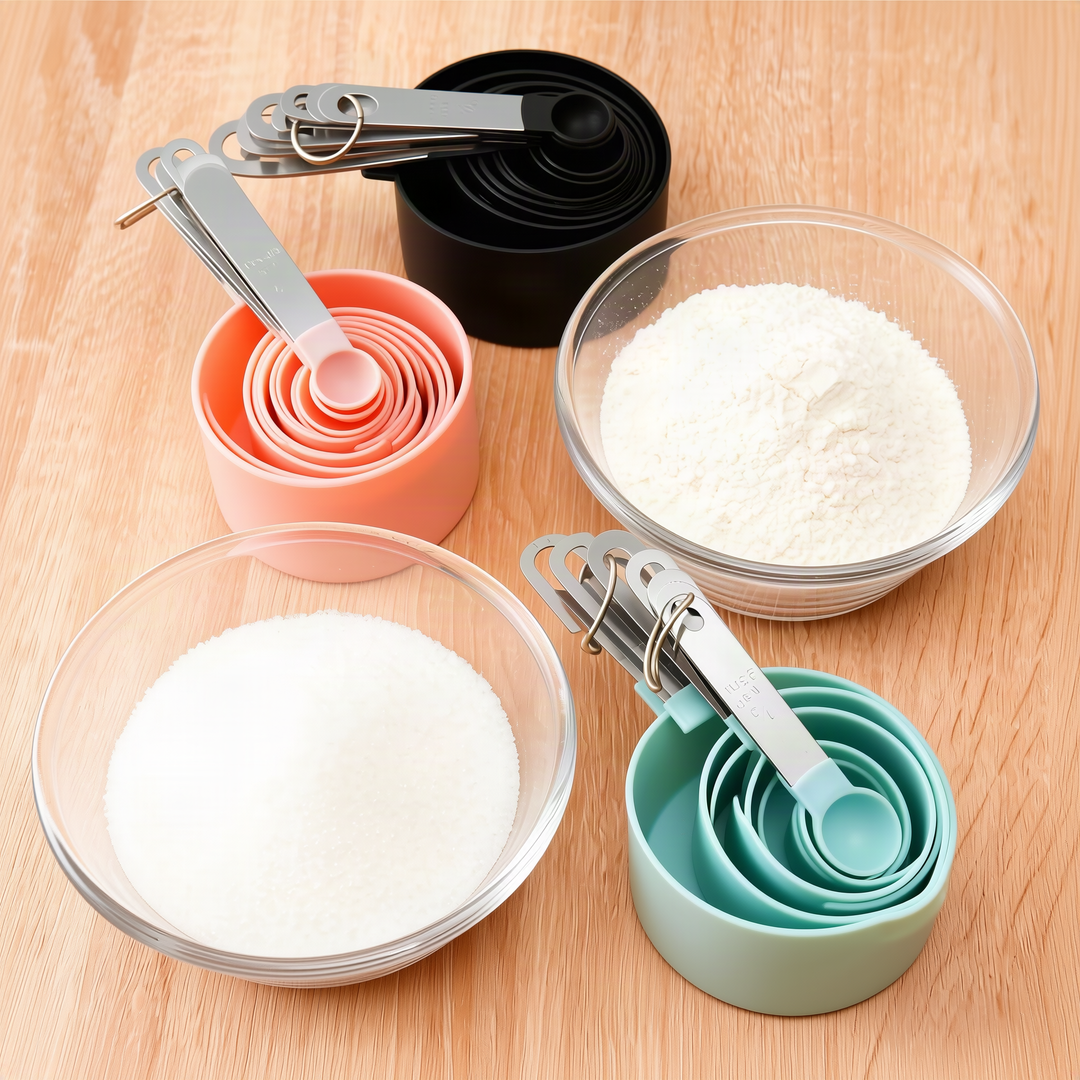Stainless steel measuring spoon and cup set, 6-piece