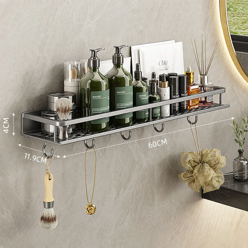 Wall shelf made of space aluminum, hole-free