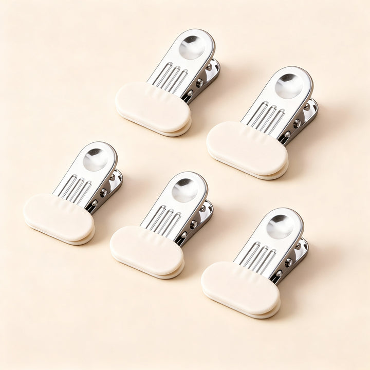 Stainless steel clothespins with wide rubber mouth