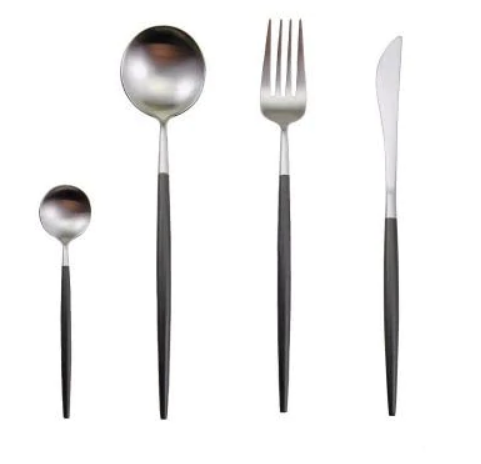Luxury 24-Piece Gold-Silver Cutlery Set for Stylish Table Setting Noxord